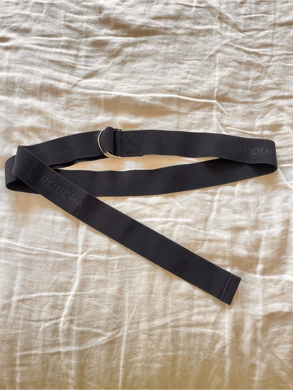 Roucha Black Elastic D-Ring Waist Belt